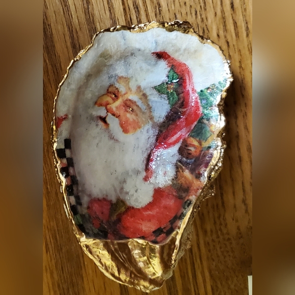 Mckenzie Childs Inspired Vintage Santa Dish 4x3⚜️🖤❤️⚜️ - Picture 3 of 4